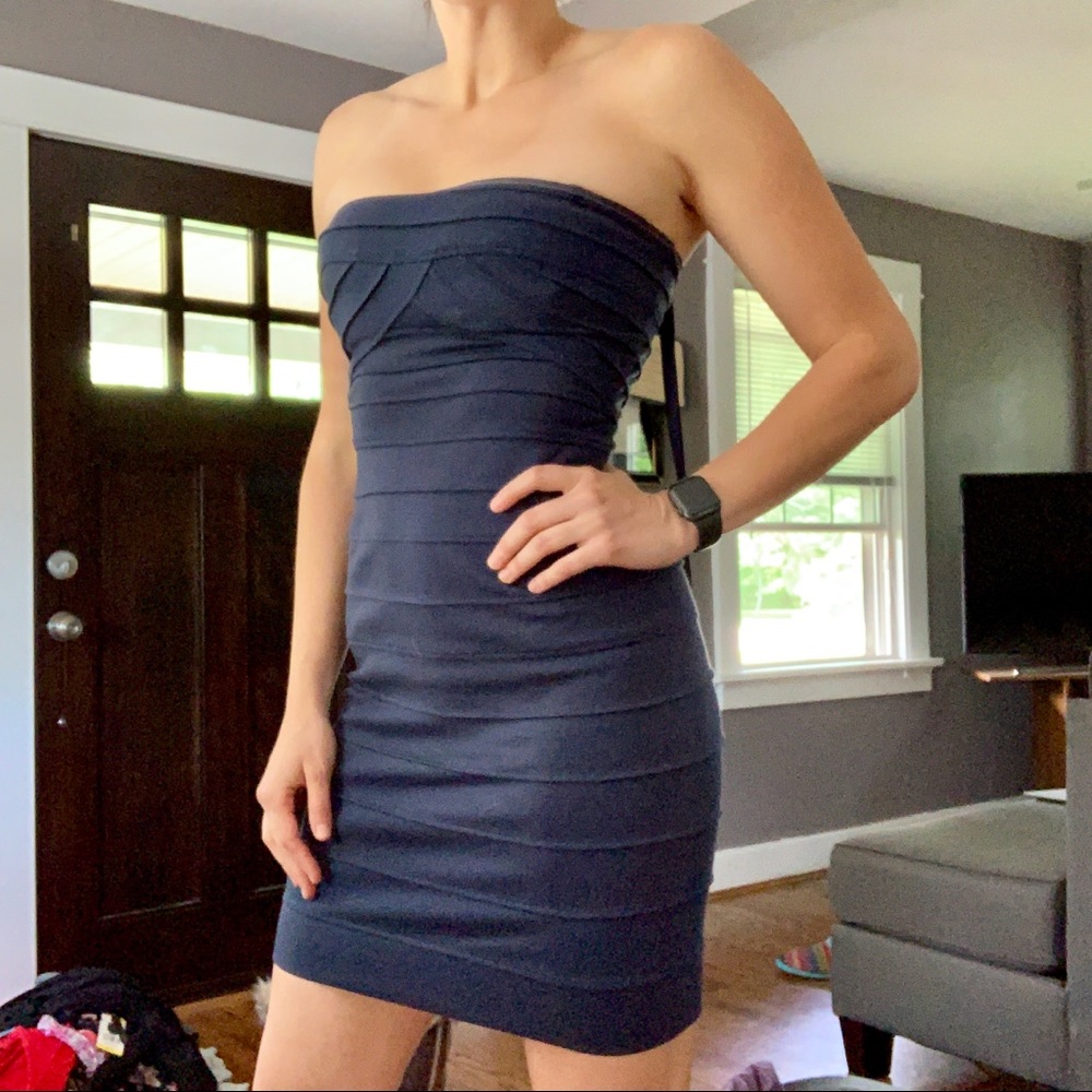 BCBGMaxazaria Navy Bandage Dress